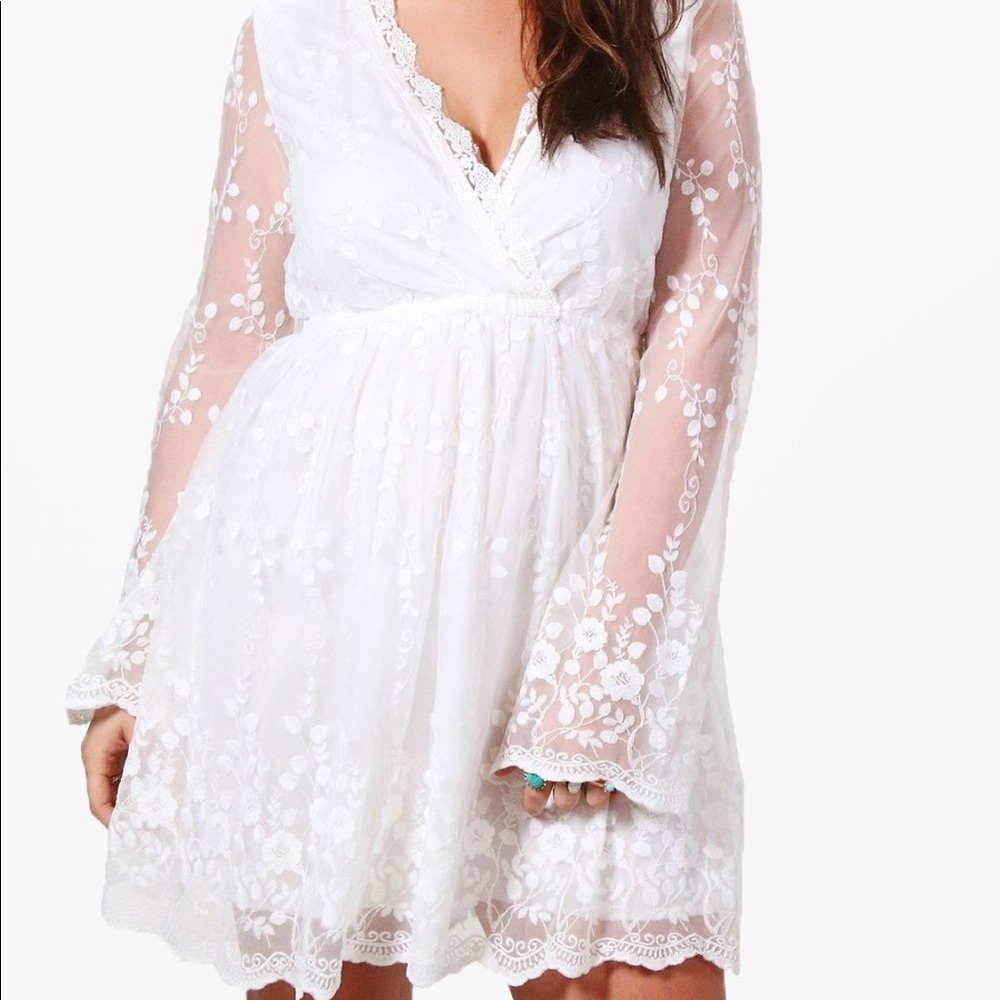 Boohoo Dainty Boho Lace Dress